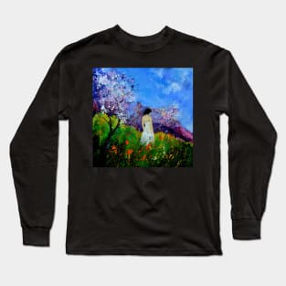 summer walk in the poppies Long Sleeve T-Shirt